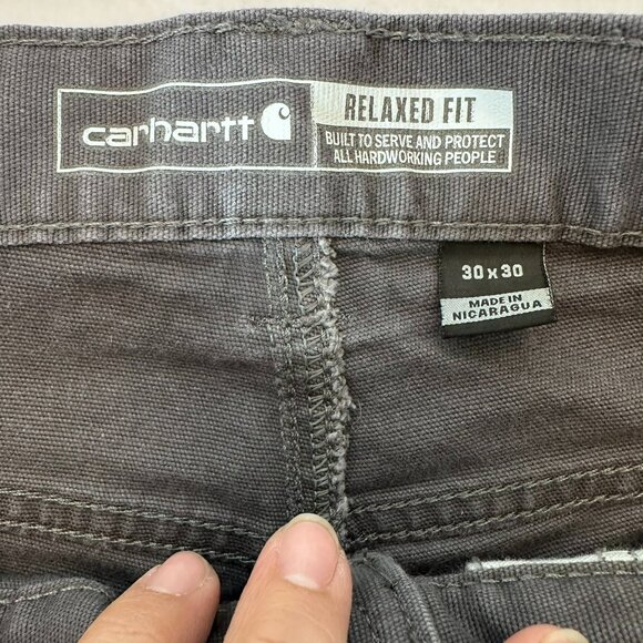 Carhartt Pants Men's 30x30 Gray Rugged Flex Relaxed Fit Canvas Work BN2517-M - Picture 2 of 9